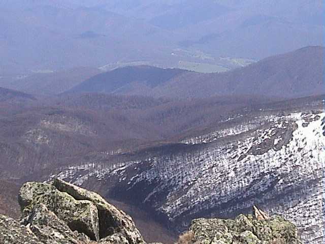 Looking down into Leatherbarrel Creek