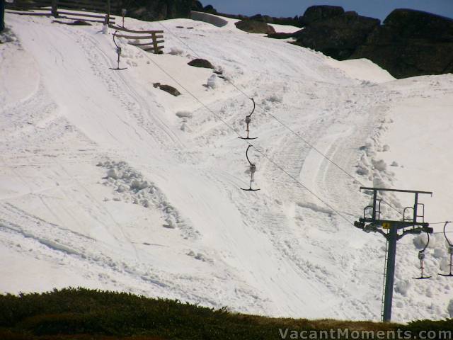 The groomers have been working hard to keep Karels T-bar open