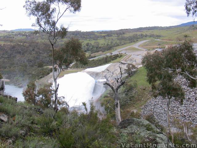 Looking below the Jindabyne dam wall