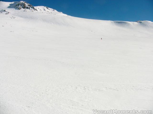 Marion in the middle of a looong run.<BR>We had started from top left of picture