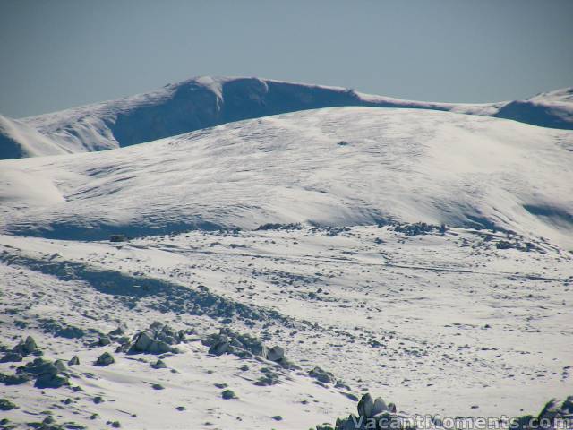 Looking towards Club Lake Chutes with Seaman's Hut centre left