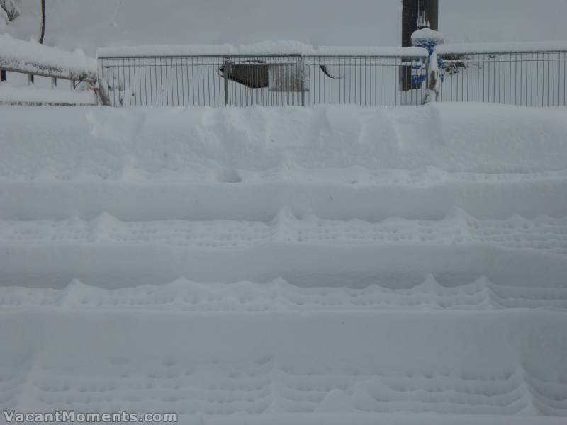 Close up of mid station snow waves
