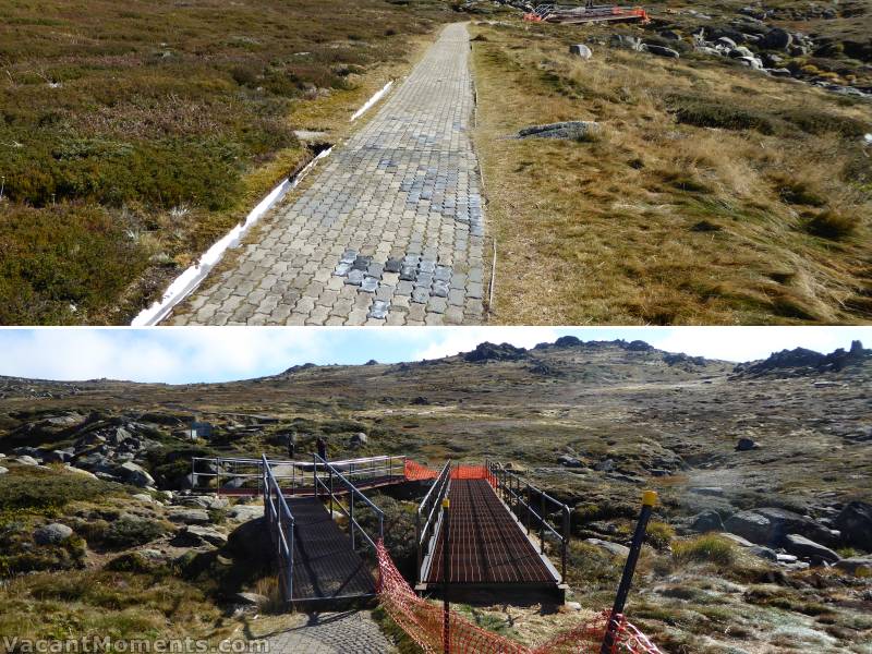 I noticed some work has been done to replace the missing pavers<BR>and the new bridge, doesn't look like being opened before winter