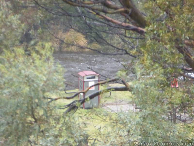 The village BBQ area by the Thredbo River<BR>You didn't think I'd go outside for a better photo in this weather?